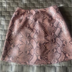 Faux Snake Skin Skirt in Mauve